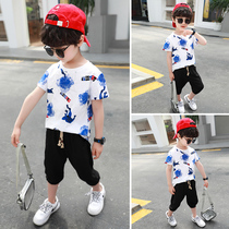 Boys summer suit Children 3 childrens clothes 4 baby short-sleeved 5 foreign style boys 7 sports 6 years old trend 8 clothes