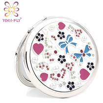 Womens holiday gift Yagfi fashion uprising double-sided portable folding makeup mirror girlfriends gifts