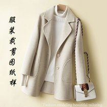 Spring and Autumn Winter New Double-sided Cashmere Coat Pattern Wool Women's Coat Model Cutting Drawing 9550