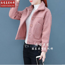 Make clothing clothing jacket short small jacket woolen coat pattern autumn and winter womens cutting pattern