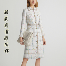 Chambermaids new small fragrance Wind Jacket Paper Sample Woman dress Long sleeves Dress Plate type Plate Cut Drawings