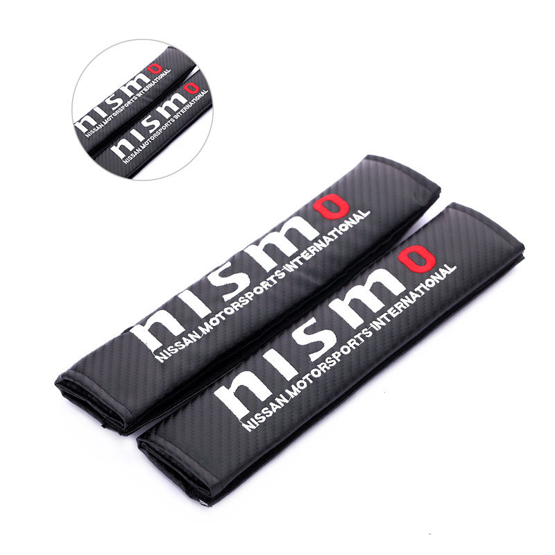 Car seat belt shoulder cover for Nissan NISMO carbon fiber shoulder modified leather carbon fiber pattern