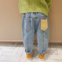 Baby Jeans Spring Autumn Tide Boy Girl Child Girl girl Radish Pants Loose to Ocean Boy Pants Old Daddy Autumn soft