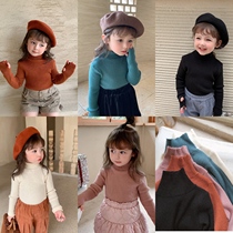Girls bottom fur coat autumn winter thickened high collar ocean Korean version 100 hitch a baby boy toddling undershirt child clothing