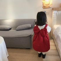 Girl Dress Code Red Princess Dress Red Princess Nepotism Dress Children Dress Korean Version Autumn Winter Childrens Vest Skirt Foreign Gas Plus