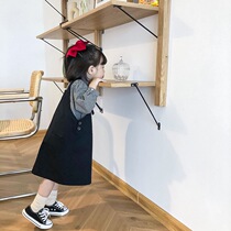 Female Children Suit Foreign Air Korean Version Trendy Autumn Dress Shirt Baby Spring Autumn Girl Braces dress Two sets of childrens clothes