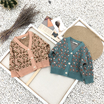 Superocean girls cardiovert sweater 2021 Fall new children Early autumn knit childrens baby BAO WEN jacket