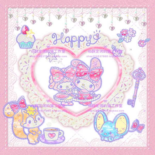 125 My Melody Snow Crystal free of PNG Stickup Wallpaper Material Meleti