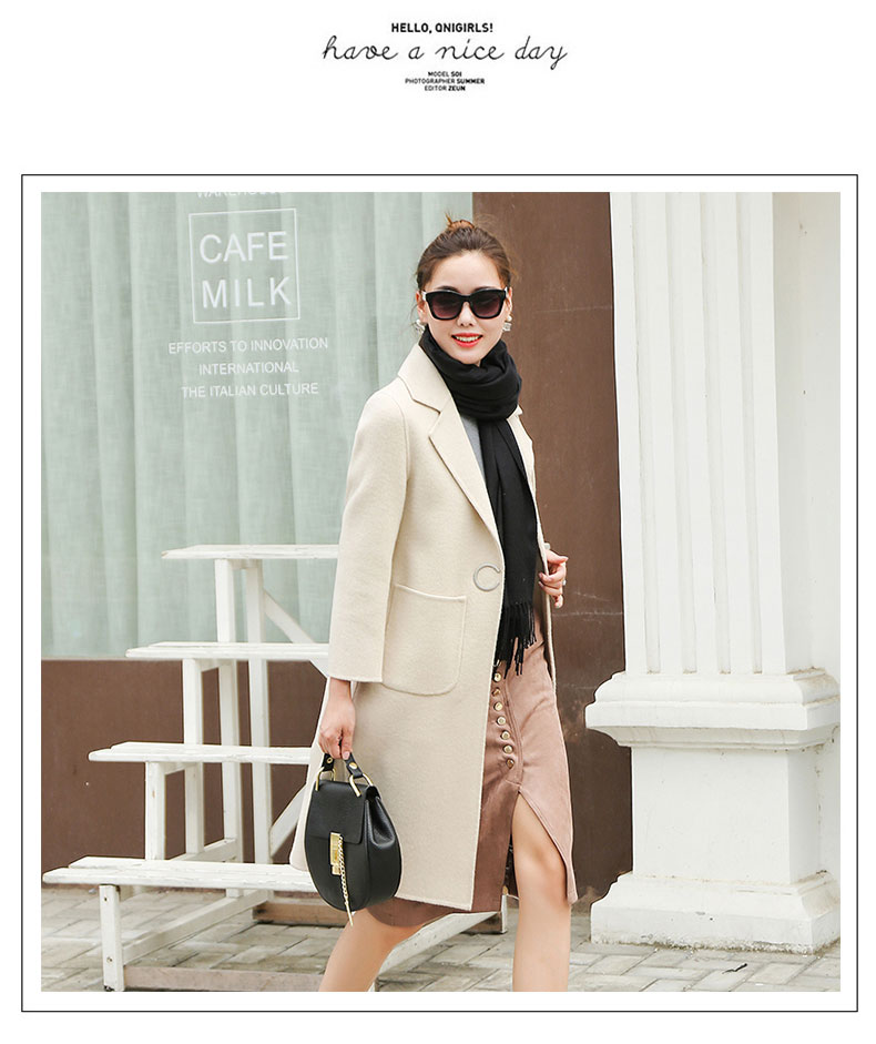 [Mid more] C từ khóa làm bằng tay Albaka alpaca hai mặt cashmere áo 9006 áo khoác nhẹ nữ