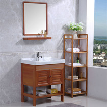 Small apartment Floor-to-ceiling washbasin cabinet combination balcony Ceramic one-piece bracket washbasin bathroom washbasin
