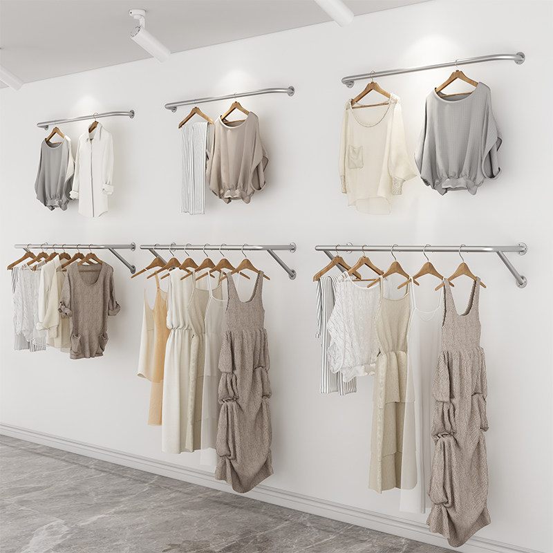 Clothing Store Side Hanging up Wall wall-mounted U Men's and women's clothing shelves Racks Clothes Rack Children clothes hanging clothes rods 