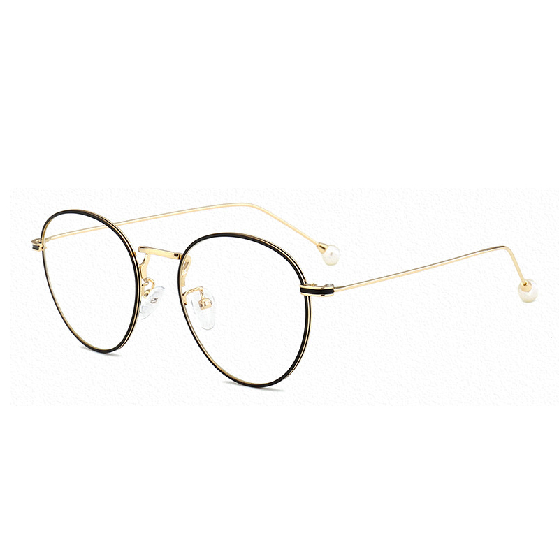 Anti-blue radiation glasses goggles flat mirror no degree retro round frame men and women with the same paragraph rose gold