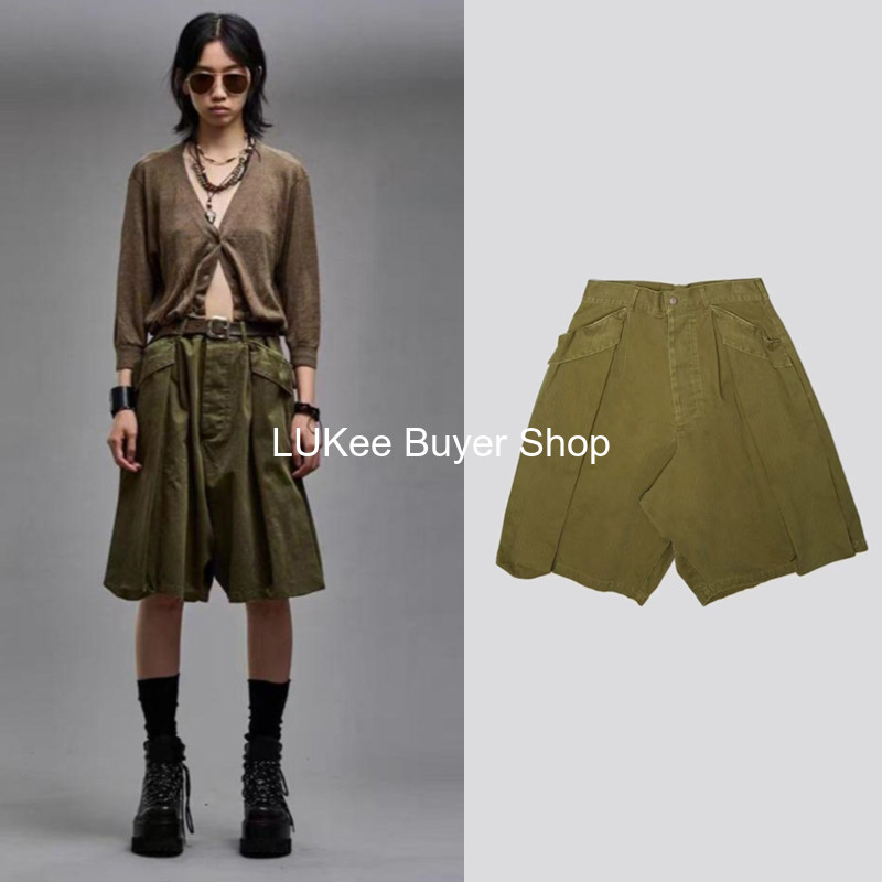 Boutique Store Genuine American R13 Casual Pants Summer New Vintage Workwear Large Pocket Rugby-Shaped Mid-Length Shorts