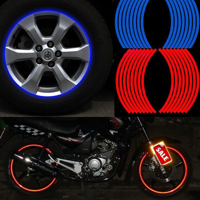 Motorcycle wheel stickers Modified wheel stickers Decorative reflective color tire stickers Rim stickers Waterproof film