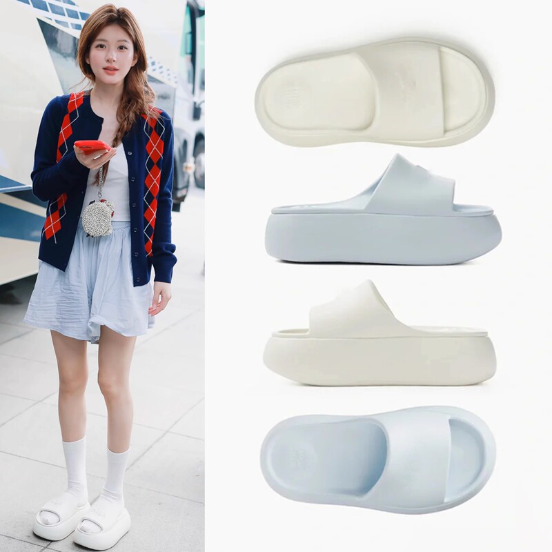 Japanese Gp Zhao Lusi Style Thick-Soled Flip-Flops Women's Summer New Outdoor Beach Non-Slip Slippers