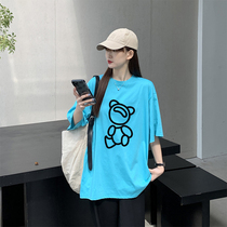 Maternity summer top cotton medium-long loose 2021 spring and summer maternity t-shirt short-sleeved fashion base shirt