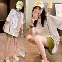 Pregnant women summer suit out of maternity inspection fashion trend mom top belly shorts summer foreign style maternity dress two-piece set