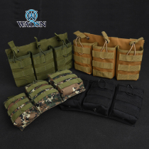 Tactical vest three consecutive bags of military fans vest CS camouflage instructor equipment bag hanging chest pay bag storage collection charging treasure