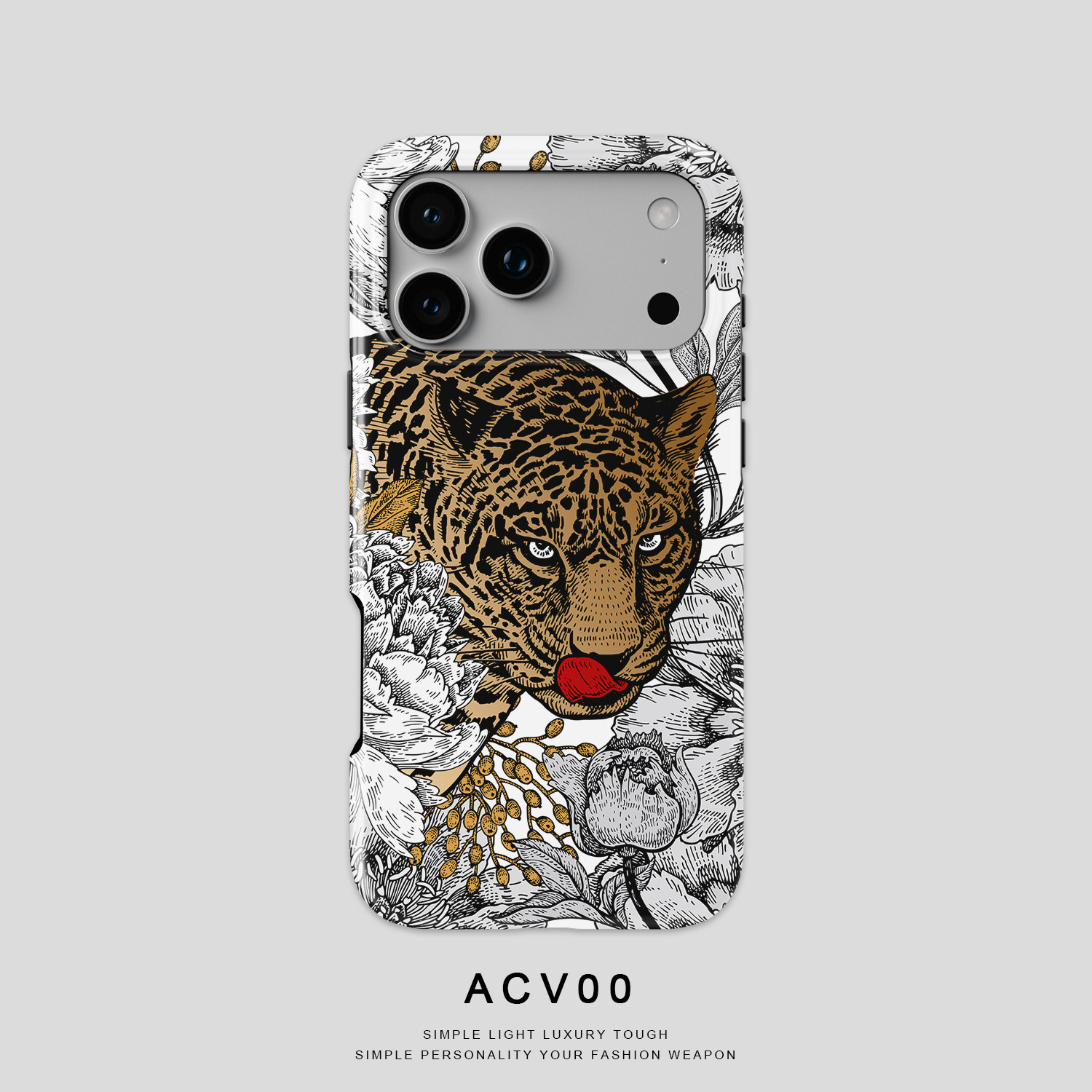 Leopard Floral Artwork 21 iPhone Case