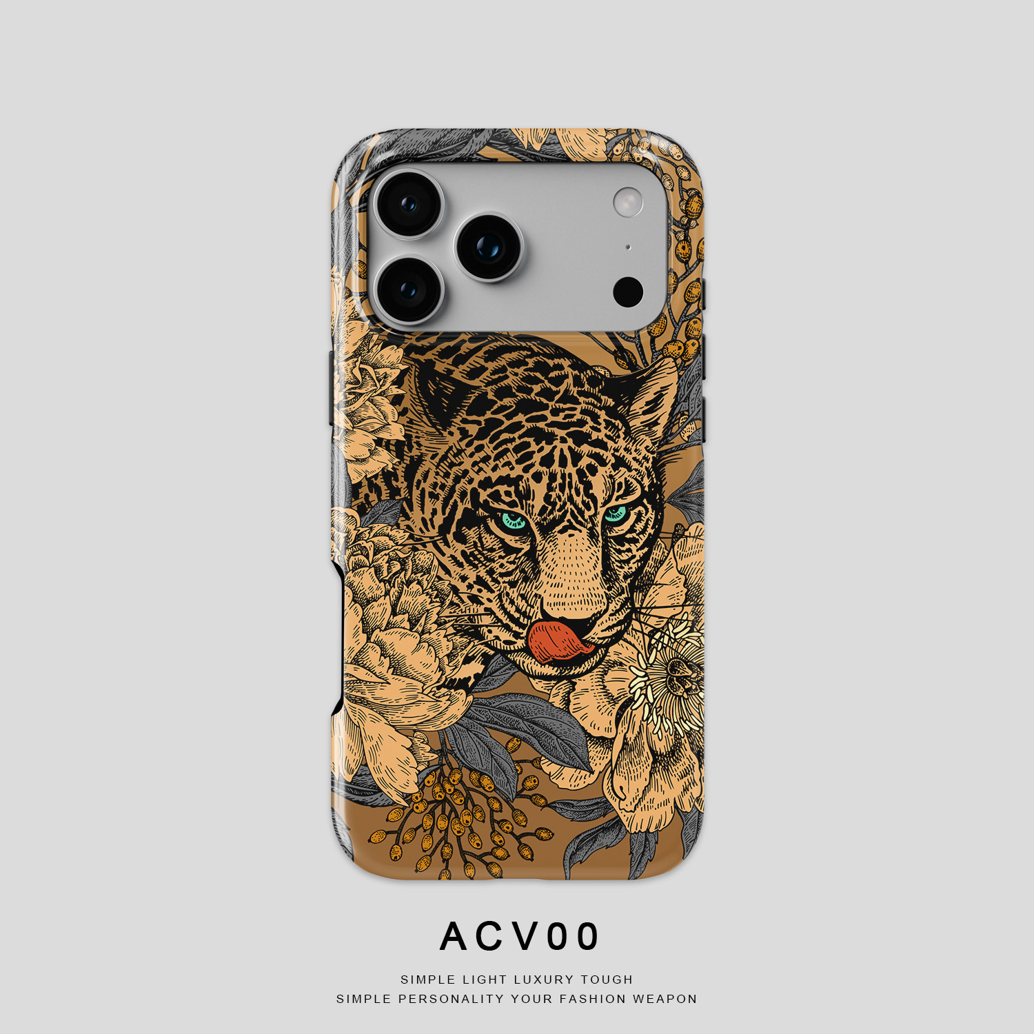 Leopard Floral Artwork 21 iPhone Case