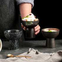 Creative tall ice cream bowl Japanese ceramic snack bowl cold dish bowl yogurt cup dessert cup pudding bowl business dining