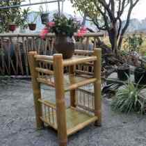 Bamboo tea rack home living room side table Chinese tea room tea table Zen floor-standing storage rack B&B bamboo rack