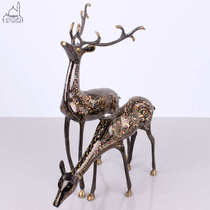 Couple carving your newlywed brass Pakistani pair of deer home furnishings deer copperware decorative handicrafts