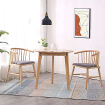 Nordic solid wood small round table casual log home small apartment round dining table coffee negotiation table balcony small table