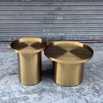 Stainless steel coffee table brushed brass size combination set modern small apartment design tray side table sofa corner
