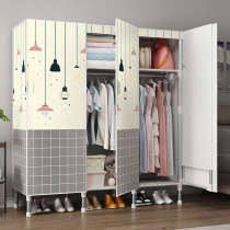Door-type simple wardrobe for home bedroom dormitory cloth wardrobe rental room with full steel frame strong and durable clothes hanging