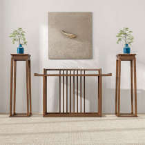 Solid wood console table new Chinese style console cabinet elm wood Zen furniture modern black walnut table table strips home entry simple