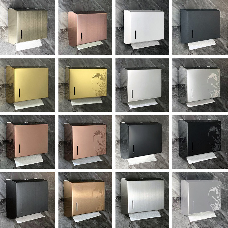 Stainless steel toilet paper case wall-mounted dressing room toilet paper box free of punch toilet kitchen toilet toilet paper holder