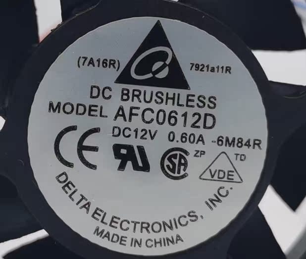 Original Delta AFC0612D 6025 DC12V 0 60A 6cm 4-wire high air volume cooling fan