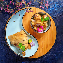 Hotel shaped ceramic cold dishes special restaurant artistic conception dishes cold dishes cold dishes creative personality plate tableware commercial