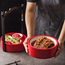 Roast duck personality ceramic hotel round creative combination slice skin roast goose pick up new Chinese artistic conception dish red set