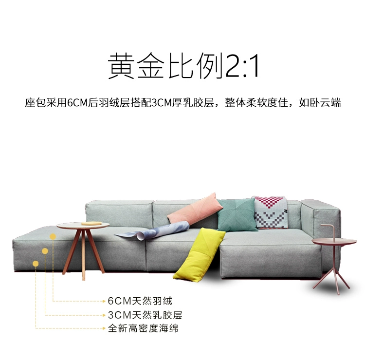 Vải Bắc Âu xuống sofa có thể tháo rời và có thể giặt Ý thiết kế sofa cao su nhỏ căn hộ phòng khách trang trí đơn giản - Ghế sô pha