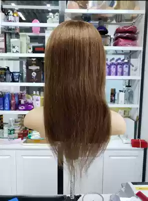 Wanfang model head C18 teaching head 18 inch full real hair brown professional model head sales shoulders need to be enough