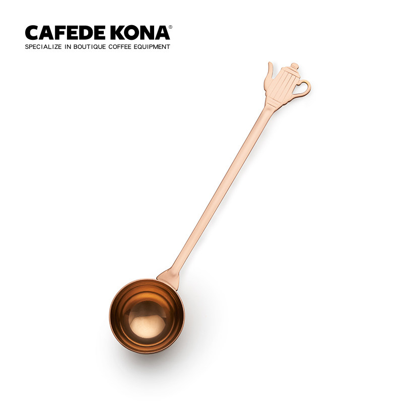CAFEDE KONA stainless steel food grade coffee bean 10g volume spoon teapot long handle powdered milk tea available