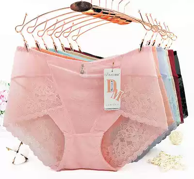 A loss of pure color sweet lace sexy fashion translucent mesh large size Fashion Women's briefs