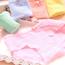 Negative profit solid color hipster comfortable breathable bubble flower candy color girl underwear
