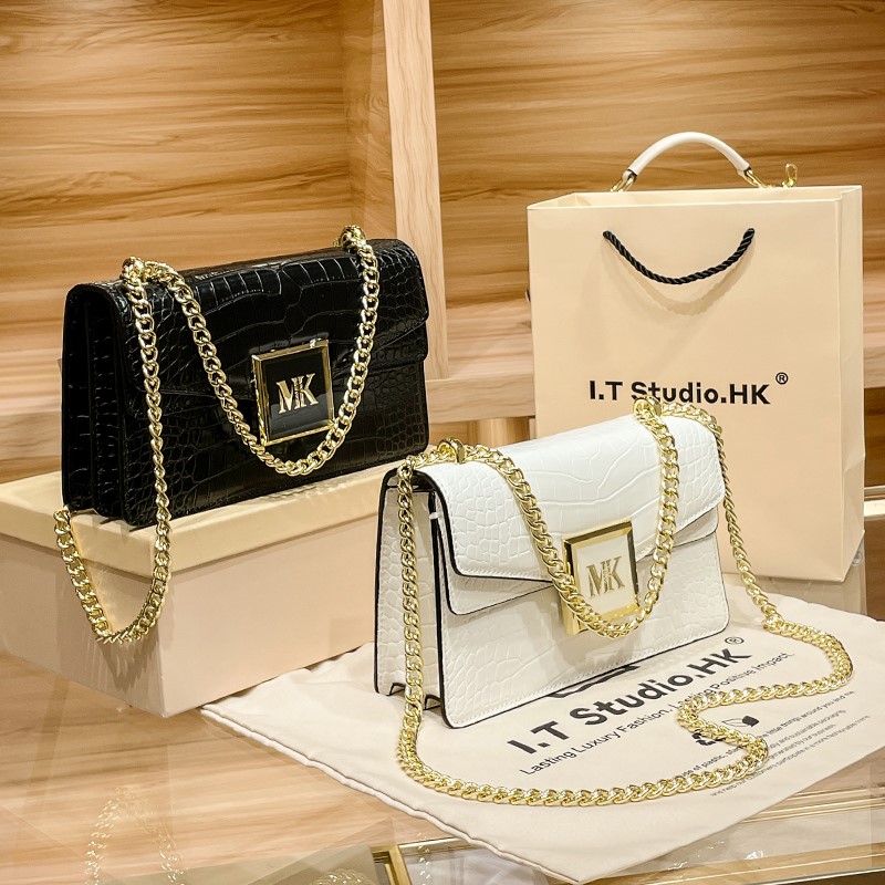 MK chain bag women's leather one shoulder messenger small square bag high-end explosive style bag women's 2022 new pet bag