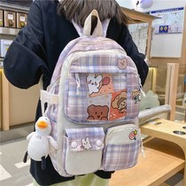 ITSK Schoolbag Girl Han Edition High School Double Shoulder Bag Ins Tide Middle School Students Junior Fresher Brief Yozha Backpack