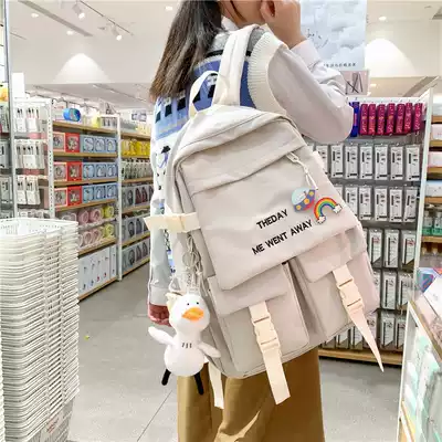 ins style school bag Korean version of Harajuku ulzzang forest simple backpack high school junior high school students large capacity backpack