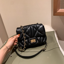 ITSK woman bag 2021 new wave fashion small balsamic wind pleated bag woman inclined satchel shoulder mini rhombus chain bag