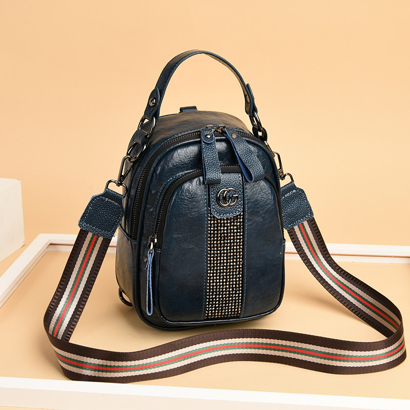 The leather three - function water drill double shoulder bag bag bag 2023 new one - and - leather soft - leather backpack