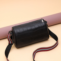 2022 New Packs Woman Fashion Genuine Leather Broadband Skew Satchel Lady Unique Crocodile Tattoo Soft Leather Single Shoulder Pillow Bag