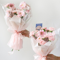 Flower bouquet wrapping paper transparent paper sunshine mood smiling face multi-bag gypsophila sunflower wrapping paper material