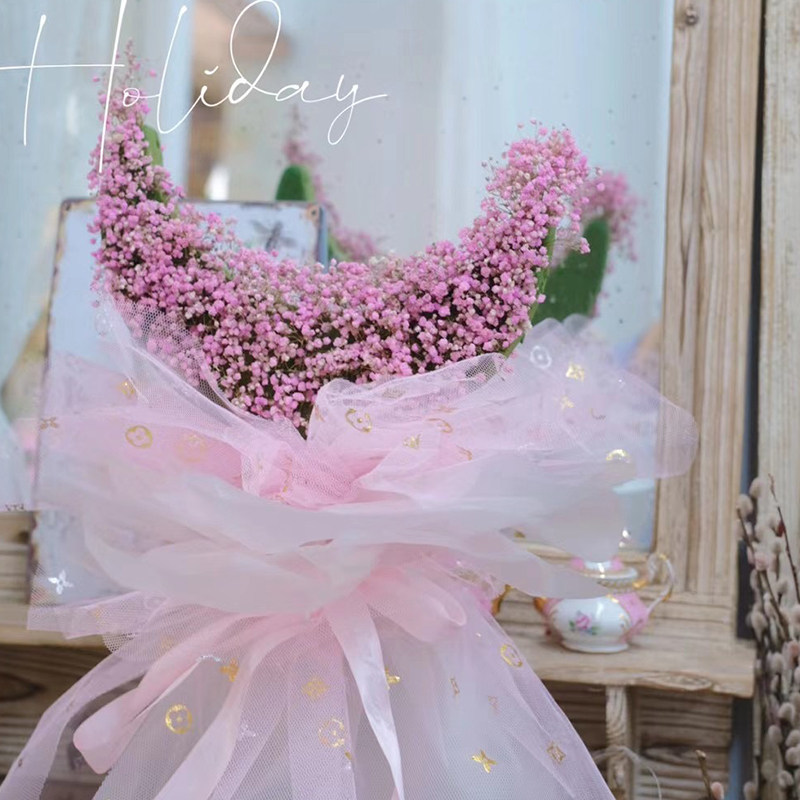 Flowers Packaging Mesh Yarn Big Sign Louis Yarn Rose Bouquet Decoration Hot Gold Double G Yarn Creative Floral Bag Floral Material