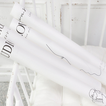 Flower wrapping paper simple Net red Kraft paper small English black and white print rose bouquet floral bag material