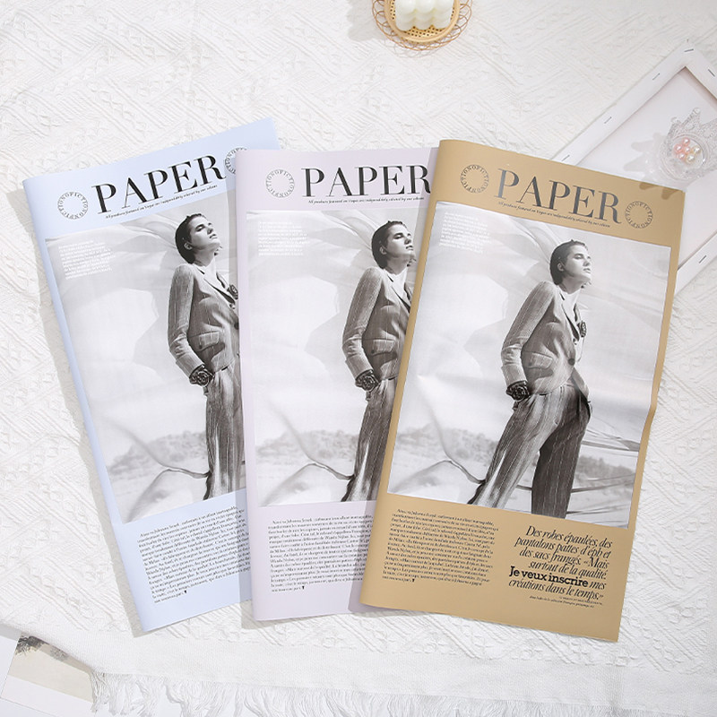 Flowers Packaging New Fashion Weekly Magazine Fashion Series Retro English Newspaper White Bull Leather Flower Shop Accessories